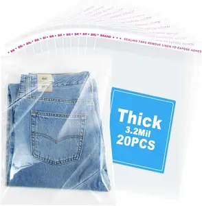20 PCS 12x18 Inches Thick Self-Sealing Clear Cellophane Plastic Bags, Self-Adhesive Large Resealable Cello Bags for Packaging Clothing, Gifts, Artwork, Poly Bag, Emotional Intelligence Inspired Organization