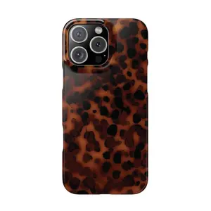 Cute Brown Tortoiseshell Print S Cover Hard Tough 2-piece Phone Case, 11,12,13,14,15,16