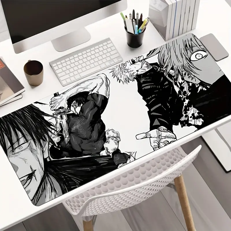 Anime Jujutsu Kaisen Mouse Pad Toji Gojo Battle Mousepad Manga Style, Smooth Surface and Anti-Slip Base for Gamers & Collectors