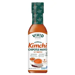 [Dongwon] Vivid Kitchen Korean Kimchi Chipotle Mayo | Korean Kimchi & Mexican Chipotle sauce | 4g Sugar, 40 Calories per serving | No MSG, Preservatives | Natural alternative sweetener | Diabetic friendly, healthy sauce