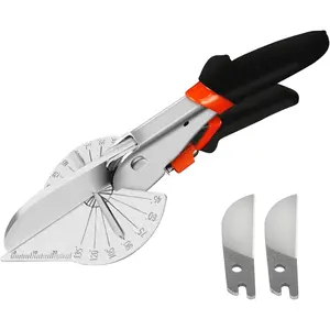 Multifunctional Trunking Shears for Angular Cutting of Moulding and Trim, Adjustable at 45 to 135 Degree, Hand Tools for Cutting Soft Wood, Plastic, PVC, with Replacement Blades