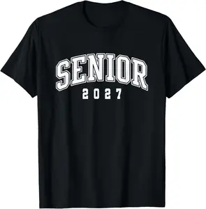 Class of 2027 Senior Year College School Graduation Grad 27 Casual Short Sleeve Cotton T-Shirt