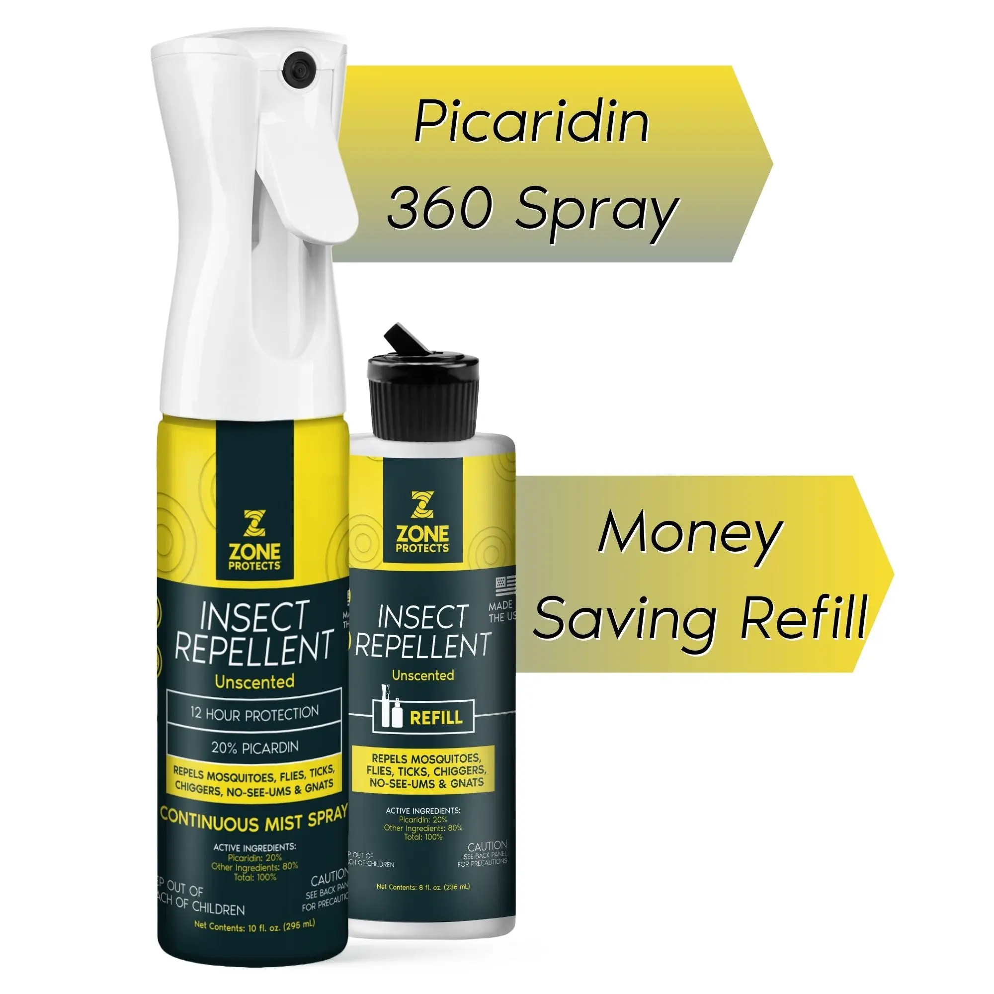 Insect Repellent, Picaridin, Unscented Mistosol + Refill Combo