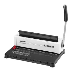 TikTokShopBlackFridayVEVOR Coil Spiral Binding Machine, Manual Book Maker 34-Holes Binding 120 Sheets, Punch Binder with 100pcs 5/16'' Coil Binding Spines, Adjustable Side Margin, for Letter Size, A4, A5