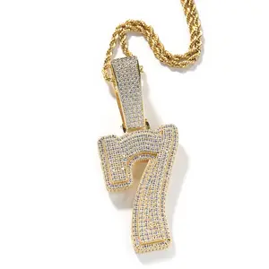 Brand-New Unisex Digital Pendant Necklace — Featuring "Bubble Font" Hip-Hop Styling and Inlaid with Sparkling Zirconia — Paired with a Stainless Steel Twisted Chain — A Stylish Streetwear Accessory and the Ideal Choice for Rappers and Trendsetters.