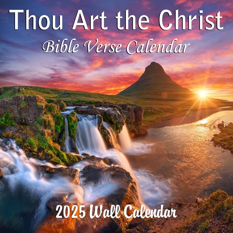 Thou Art the Christ Monthly Wall Calendar 2024-2025 - Bible Quotes & Beautiful Landscapes, 12" x 24"