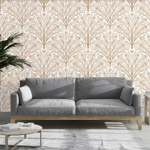 Luxury Plant Leaf Pattern Wallpaper, PVC Material, Self-Adhesive, Ideal for Kitchen/living Room/bedroom, Wall Decor, Easy to Apply