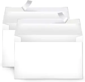 A9 Blank Invitation Envelopes with Peel and Seal Closure, 5-3/4 x 8-3/4 Inches, White - Pack of 100