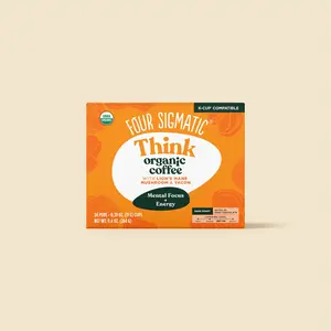 Think Organic Coffee K-Cup Compatible with Lion’s Mane Mushroom & Yacon, 24 Single-Serve Pods