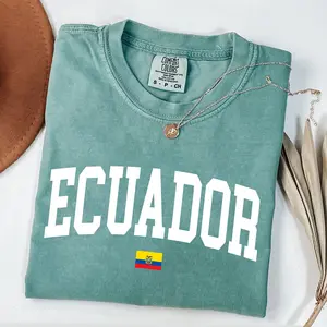 Comfort Colors Ecuador Shirt, Vintage Apparel Women Clothing Vacation Trip Gift Flag