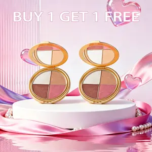 BOGO FREE! 4-in-1 Radiant Eye & Cheek Palette - Shimmer Eyeshadow, Blush & Highlighter Powder tiktokshopspringglowup