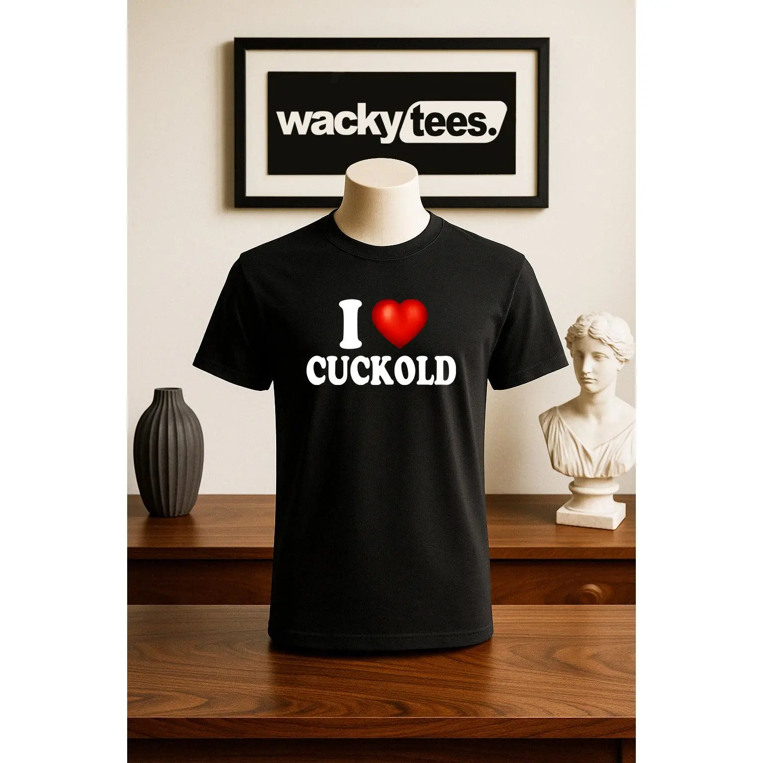 I Love Cuckold I Heart Watching Funny Adult Humor Graphic Tee Shirt