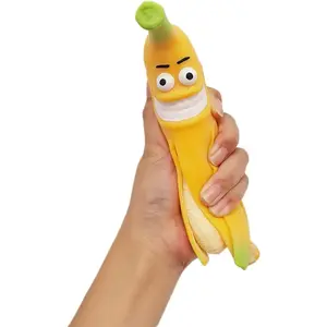 Funny Banana Squeeze Toys, Stress Relief Fruit Squishies Toy for Kids Adults Office Desk Fidget Prank Gifts