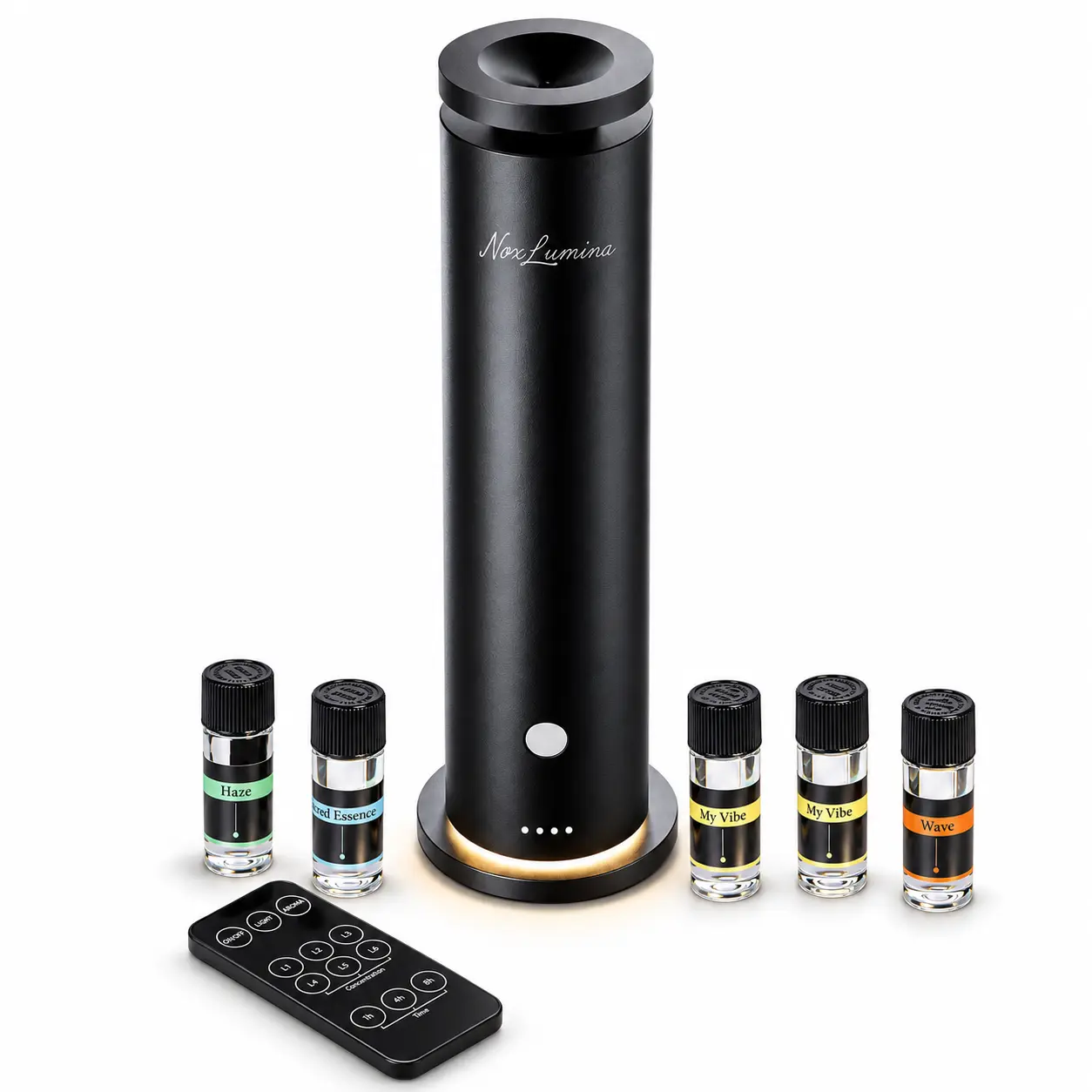 Waterless Scent Diffuser Kit, Difusor de Aromas sin Agua, Essential Oil Aromatherapy Diffuser with 5 Scent Oils, Breathing Light, Remote Control, Covers up to 1200 Sq Ft for Home, Office, Hotel & Spa,sohochic