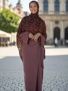 Modest Wrap Maxi Dress Long Sleeve Hijabi Fashion