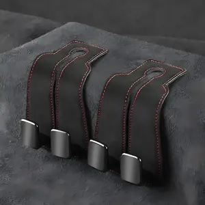 4 PCS PU Leather Car Seat Back Hooks Universal Hidden Hanger Multi-Functional Car Interior Storage Organizer