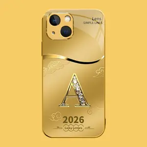 Suitable for [iPhone 14 Plus] high-end phone case🤩，choose from 26 letters of the English alphabet, each with an exquisite auspicious cloud pattern to bring you good luck YM99