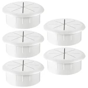 5 Pack 2 Inch Flexible Desk Grommet,Organize Wires and Cables on Office Equipment, Computer Components, Entertainment Systems Effectively - Color: White