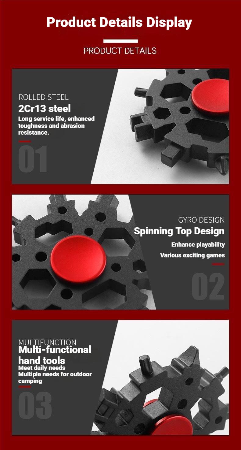 28 in 1  Snowflake ShapedMultitool, Portable Snowflake Wrench,Multifunctional Bottle Opener & ScrewdriverSet, Suitable for Camping, OutdoorMultifunctional Tools  Stress Relieving Toy.