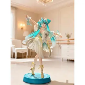 New Noble and Elegant Swan Ballet Hatsune Miku Pvc Character Model Ornament Animation Collector Statue Desktop Decoration