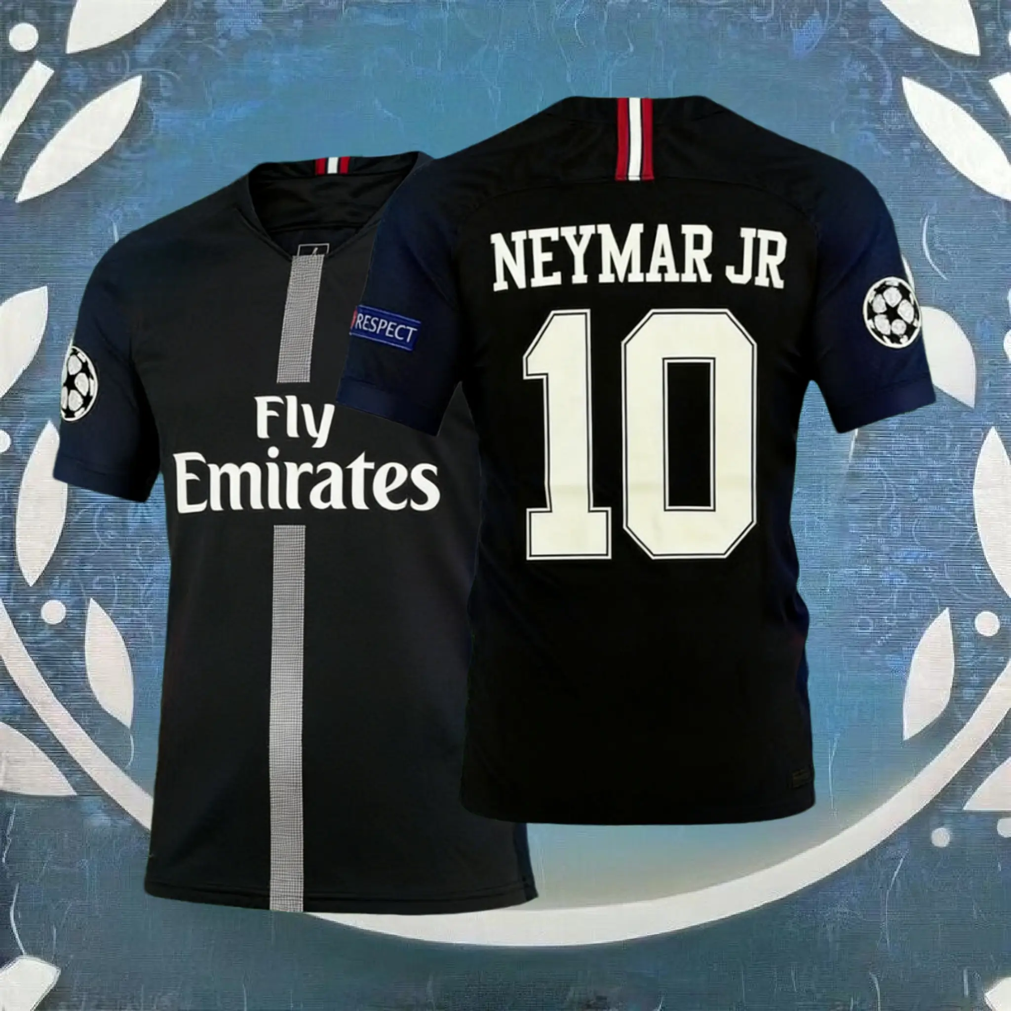18-19 Away Black No. 10 Neymar Short Sleeve Breathable Football Jersey