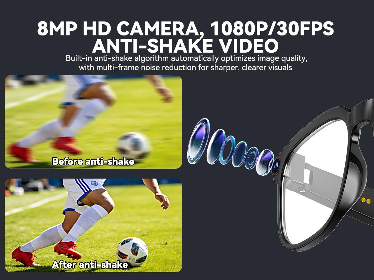 2026 New Smart AI Camera Glasses with8MP Camera Glasses,1080P Anti-Shake Video Recording,Button Touch Adjustment for Travel Outdoor Adventures Hands-Free Photography 139 Languages Real-Time Translation Bluetooth Wireless Wearable Video Recording 2026 New Smart AI Camera Glasses with8MP Camera Glasses,1080P Anti-Shake Video Recording,Button Touch Adjustment for Travel Outdoor Adventures Hands-Free Photography 139 Languages Real-Time Translation Bluetooth Wireless Wearable Video Recording