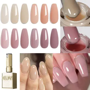 1PC 15ML Spring Nail Art Fashion 2025 Bright Nails 4 Colors 15ml New Trendy Icy Nude Nail Polish Semi Permanent Nail Dip UV LED Nail Salon DIY Nail Salon Gel