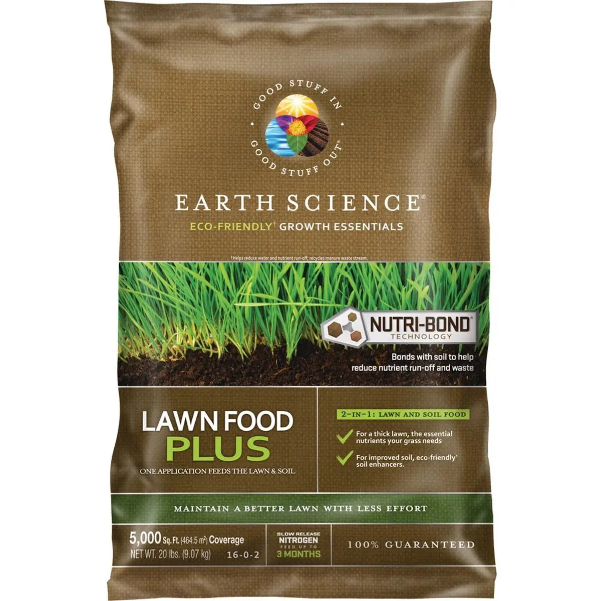 212 MAIN Encap 261882 20lb Slow-Release Fertilizer, Natural Blend Garden Lawn Food with Organic Matter for Soil Repair