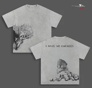Vinland Saga Anime Double Printed Vintage Washed Tee Unisex Oversize Heavyweight Cotton T-shirt for Anime Fans and Lovers