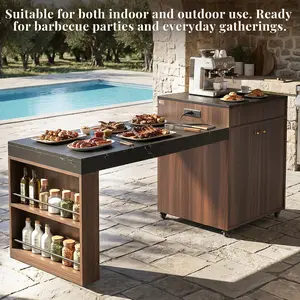 OMCHOM 78.8" Rolling Kitchen Island with 3-Stage Extendable Dining Table (Seats 6-8), Built-in Power Outlet, Ample Storage Drawers & Cabinets, Mobile on Wheels - High-Density MDF,Easy Assembly（Walnut）– Easy to Assemble, Built to Last