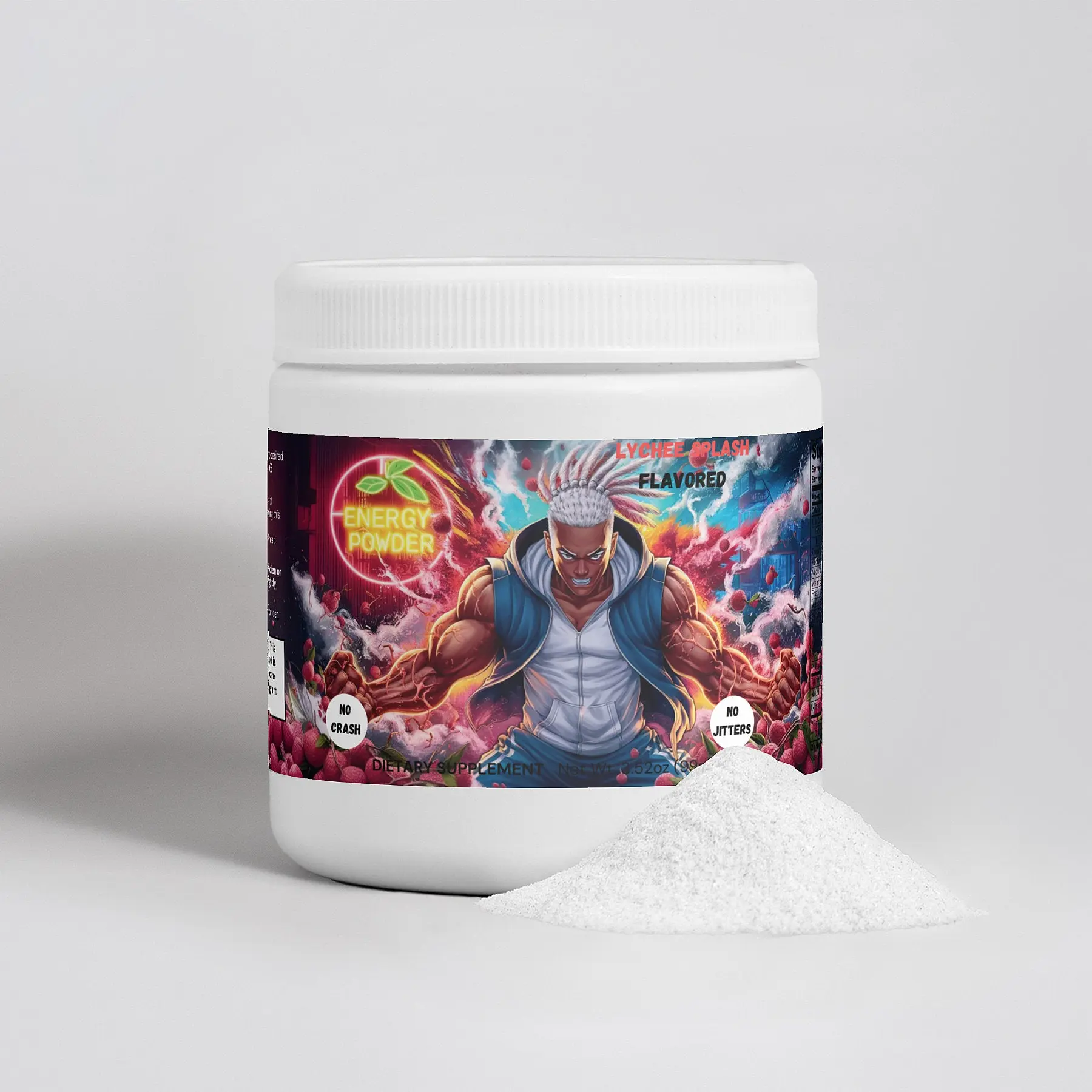 pre-workout Energy Powder with Lychee Splash Energy Flavor, Sugar-Free Formula for Fitness Enthusiasts and Professionals - Supplement Healthcare Dietary fitness fuel