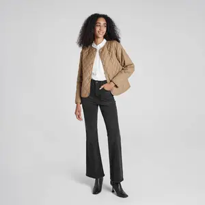 Women's Quilted Jacket - A New Day Khaki L