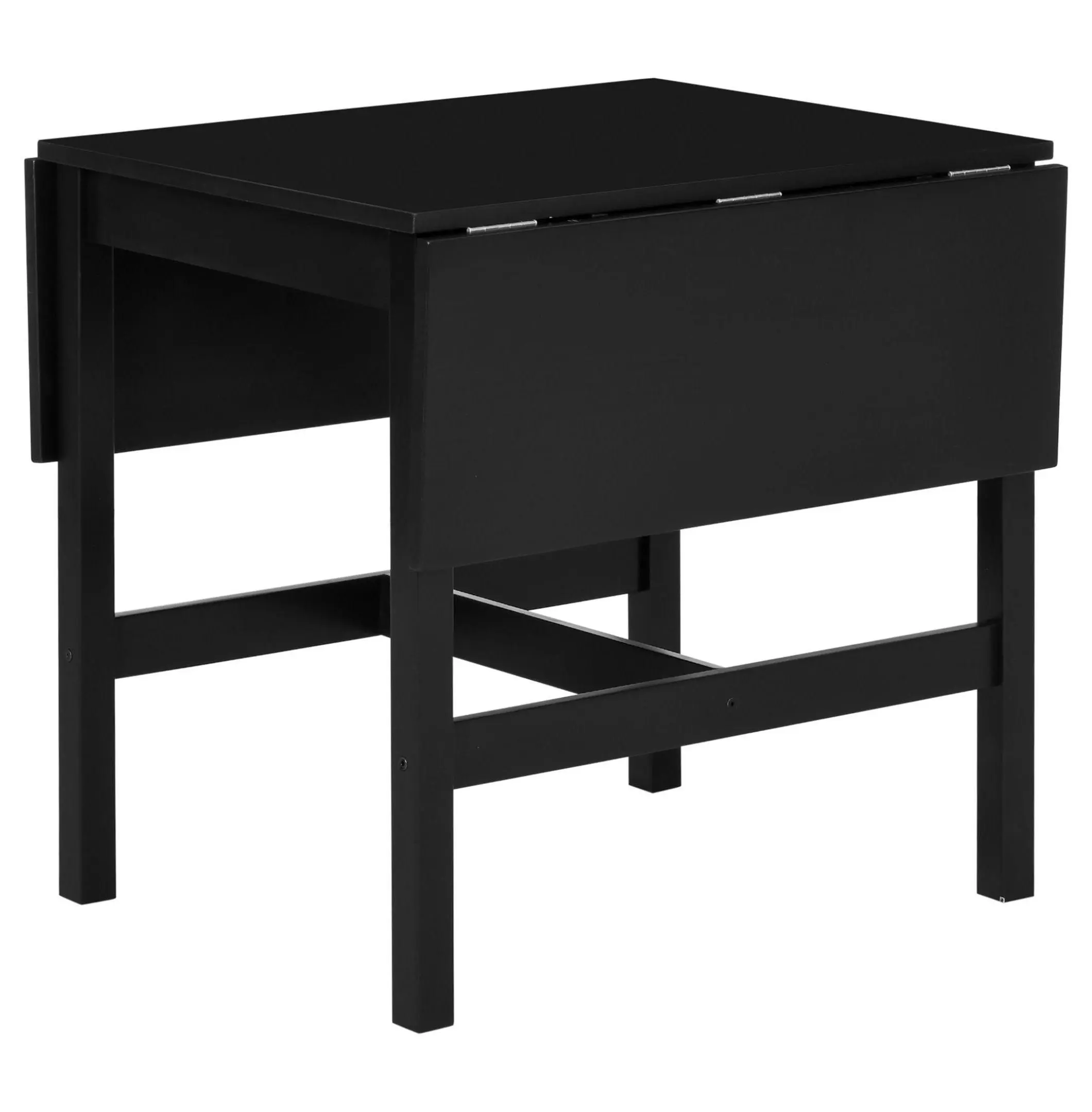 Drop Leaf Kitchen Table, Solid Wood Folding Dining Table, Black - Small Space Saver