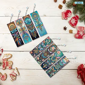 8Pcs Colored Patterns DIY Diamond Painting Bookmark Irregular Shaped Diamonds Diamond Bookmark Art Projects with Crystal Pendants Diamond Art Bookmark for DIY Making Beginners Adult Art Craft Supplies