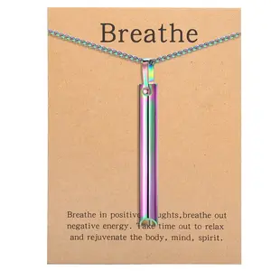 Stainless steel Mindful Breathing Necklace, Anxiety Relief ItemsThe Necklace for Anxiety, Stress, Panic Meditation Tools