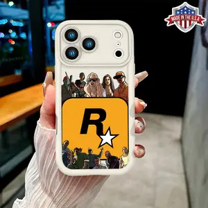 Cool GTA Rockstar Games Pattern Aesthetic Case for iPhone 17 16 15 14 Pro Max 13 12 11 XR XS Plus Air Slim Shockproof Anti Drop Protective Durable TPU Cover