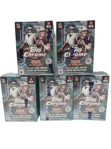 2025 Topps Chrome NFL Pick Your Team Break #1 - 5 Sports Trading Card Blaster Boxes, Collectible Card Box Pack Bundle