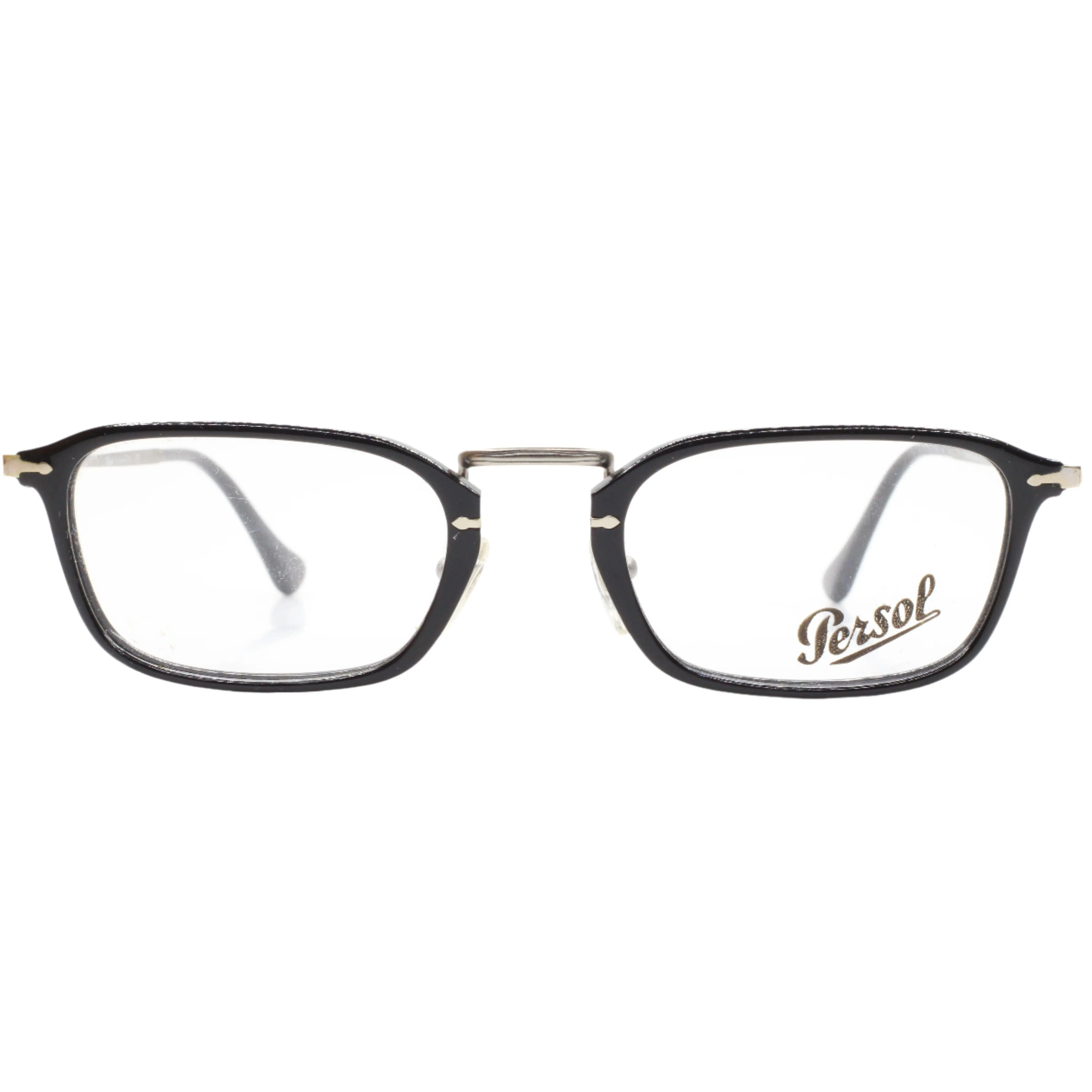 Persol PO3044V Black Brown Silver Metal Designer Luxury Italy Eyeglasses -Ma
