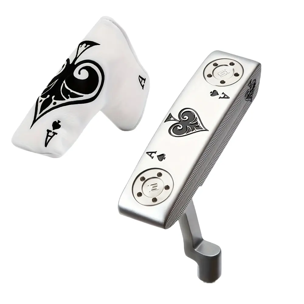 Ace of Spades Putter Head, Easy Combination & Replacement, Improves Speed & Accuracy, Aiming Line Included, Unique Gift for Golf Fans, Golf Clubs, Golf Supply, Golf Equipment, Golf Gear
