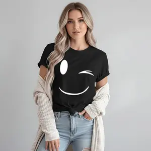 Happy 2025 New Women'S Pure Printed T-shirt, Short Sleeved, Suitable for All Seasons, Suitable for Outdoor, Home, and Sports Top Gifts Plus Size