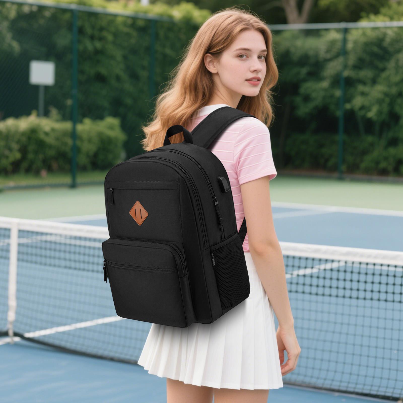 Work Commute Backpack with Multiple Pockets & Water-Resistant Fabric for Office Casual Daily Backpack with Headphone Jack & USB Charger for Outdoor Hiking