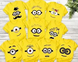[FREESHIP] Unisex Minion Family Shirt, Funny Minion T Shirt, Minions Shirt, Y2K Streetwear T-Shirt, Unisex Crew Neck, Vintage Hip-Hop Sports Graphic, Casual Cotton Fit, Soft Comfortable Short Sleeve