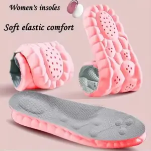 Soft Elastic Breathable Insoles, Cushioned Insoles, 1 Pair Comfortable Shock Absorption Comfy Sports Insoles, Sweat Absorbing, Lightweight Soft Insoles, Valentine's Day Gift