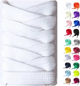 Booyckiy 2 Pairs Fat Sneakers Shoe Laces, 15Mm Wide Athletic Shoelaces
