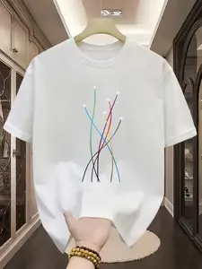 Colorful Airplane Flight Path Graphic T-Shirt for Men Women | Travel Aviation Tee | Casual Cotton Blend Shirt S-5XL