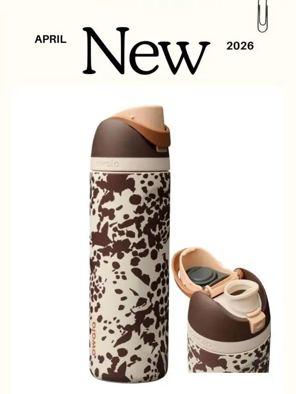 Owala Color Drop 24oz Portable FreeSip Tumbler, Cowgirl Core Cow Print Vacuum Flask Drinkware