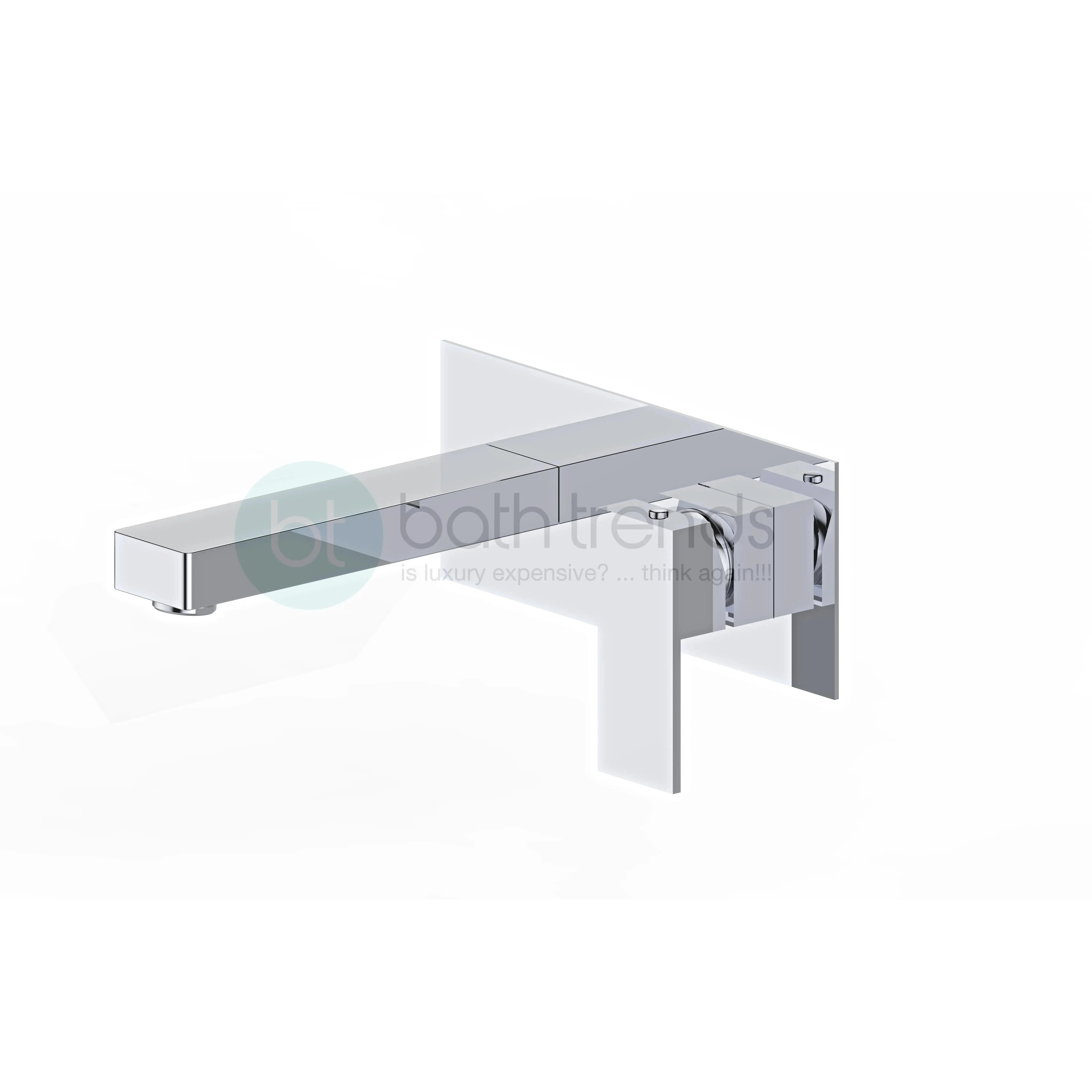 Aquamoon Milan Wall Mounted Bathroom Faucet Chrome Finish Single Handle Installation