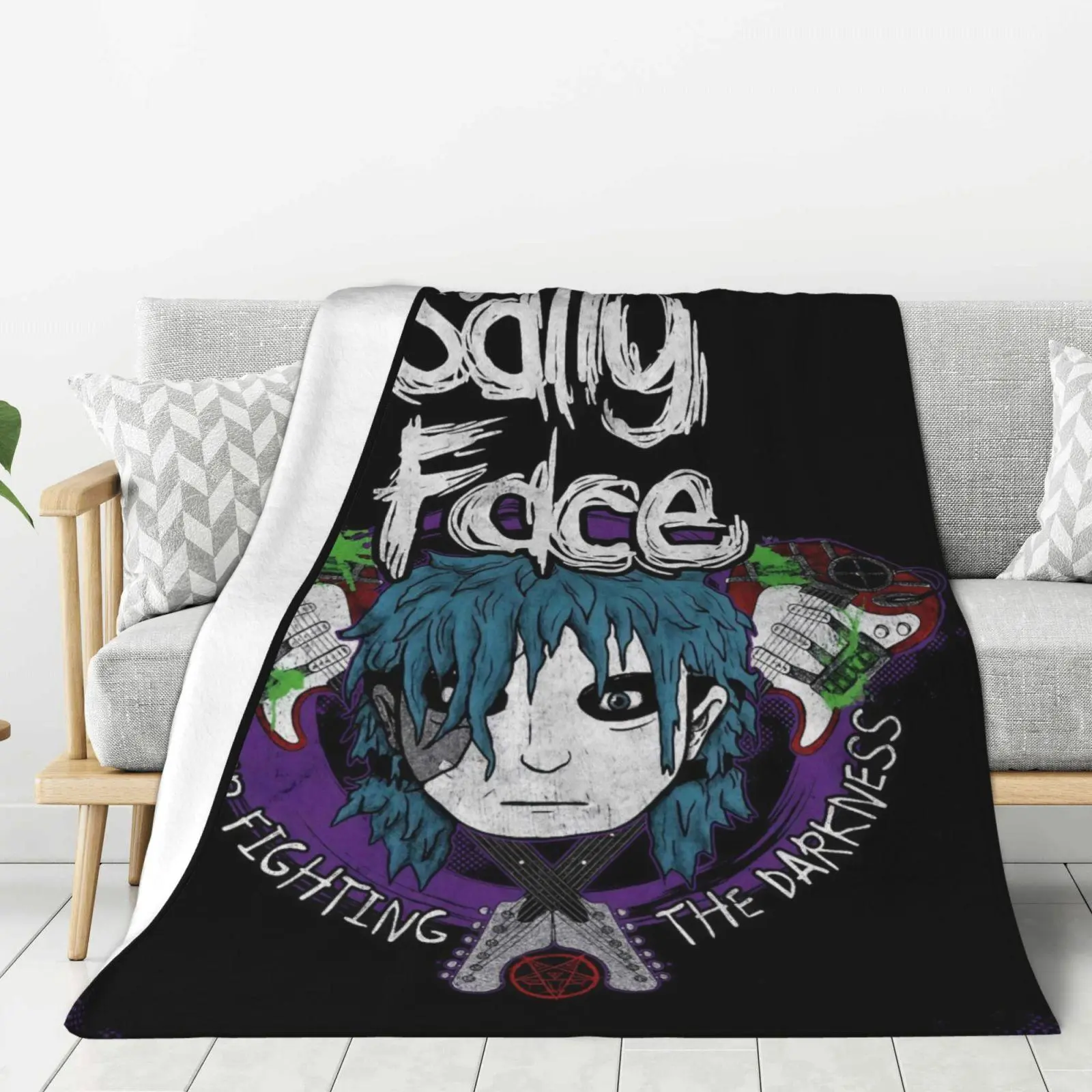 Anime Blanket Sally Face Dark Graphic Poster Ultra Soft Blanket Lightweight Warm For Couch Travel