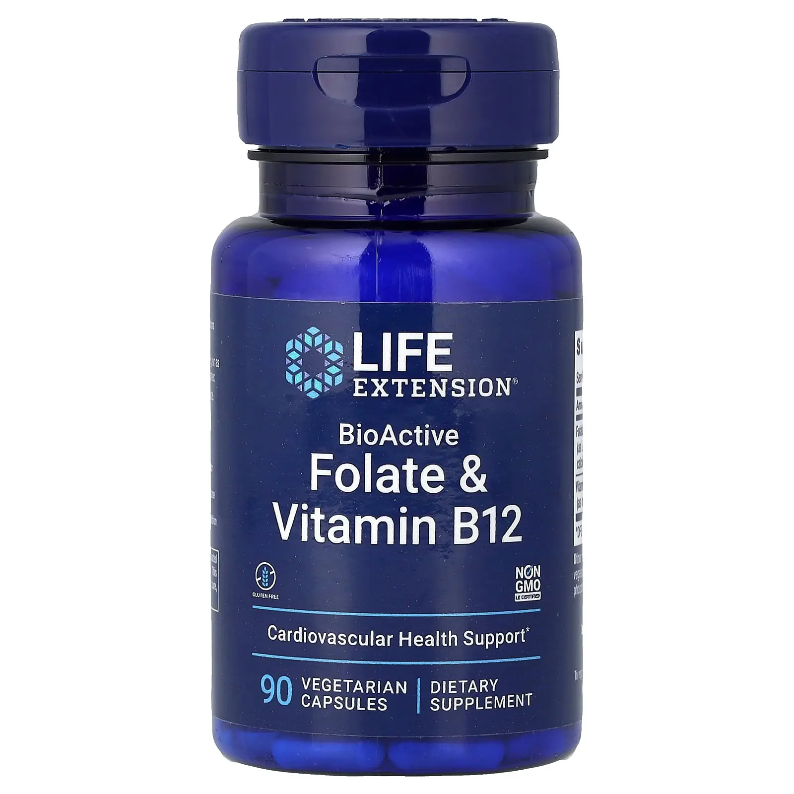 Life Extension BioActive Folate & Vitamin B12, 90 Vegetarian Capsules