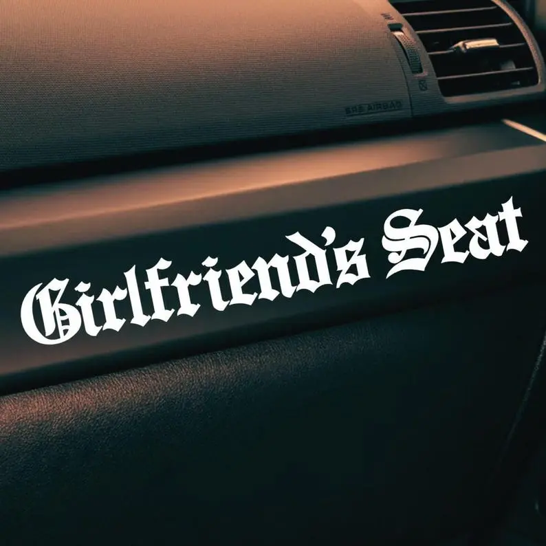 Custom Girlfriends Name Vinyl Decal | Car Truck Window Rearview Mirror Bumper Dashboard Sticker 